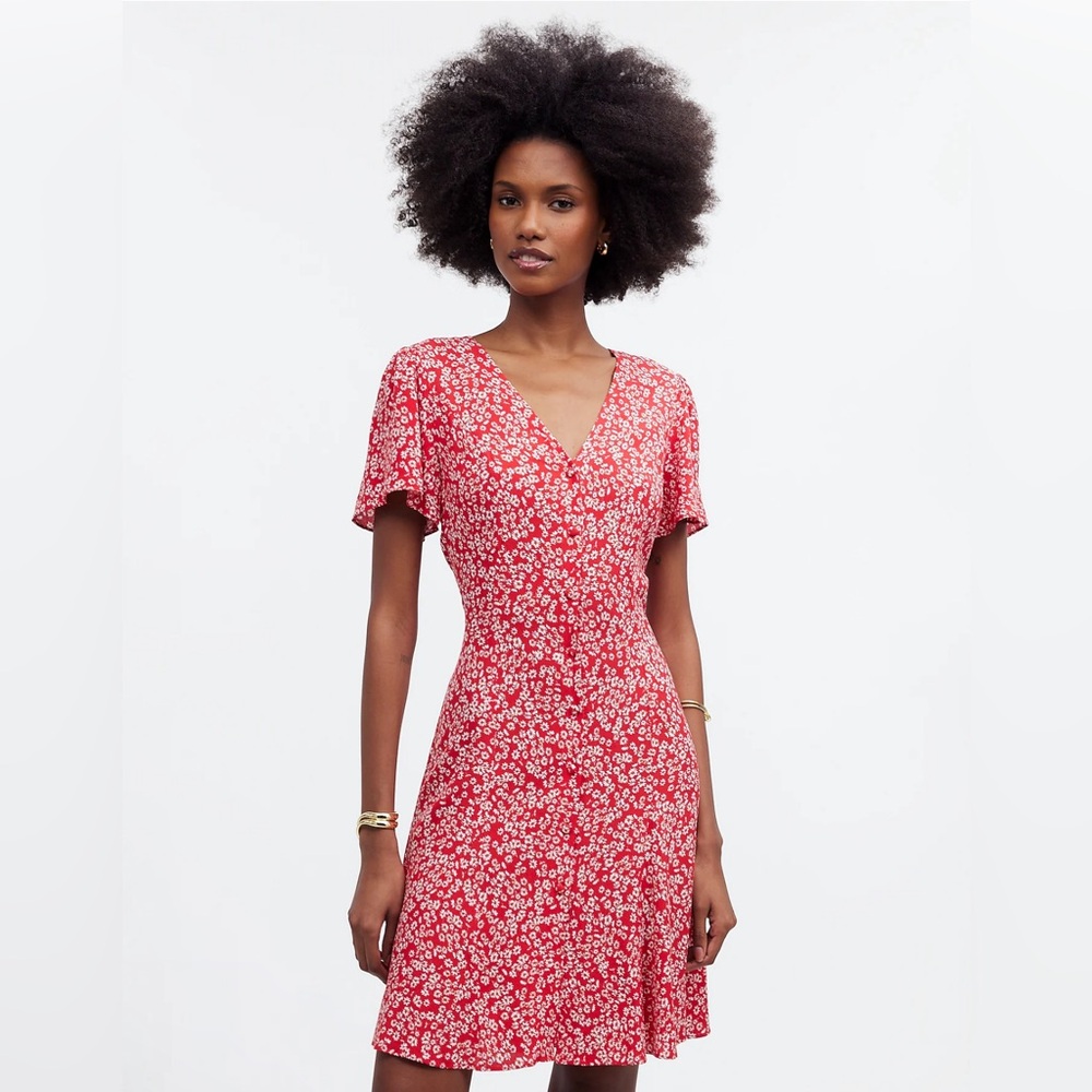 Madewell Flutter-Sleeve Mini Dress in Floral size 2 - Picture 5 of 11